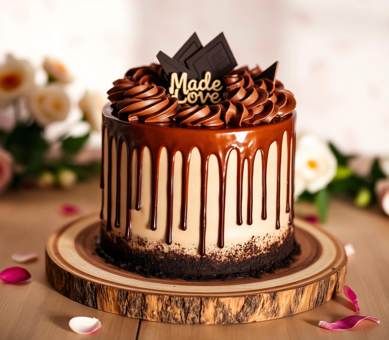Signature chocolate drip cake